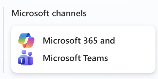 Lista de canales de Microsoft mostrando Microsoft 365 and Microsoft Teams